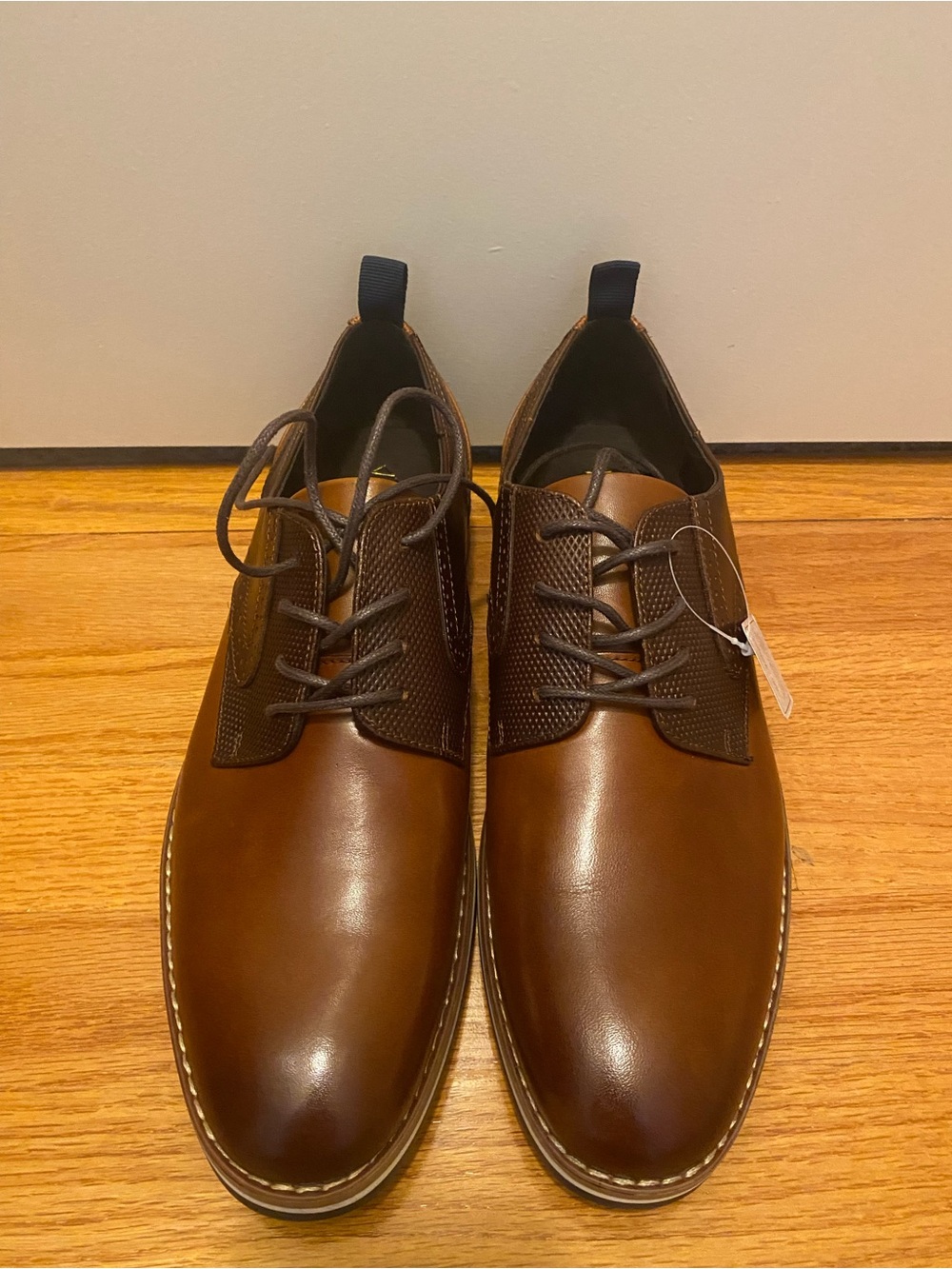 Men's Brown Leather Lace-Up Slip-On Oxfords